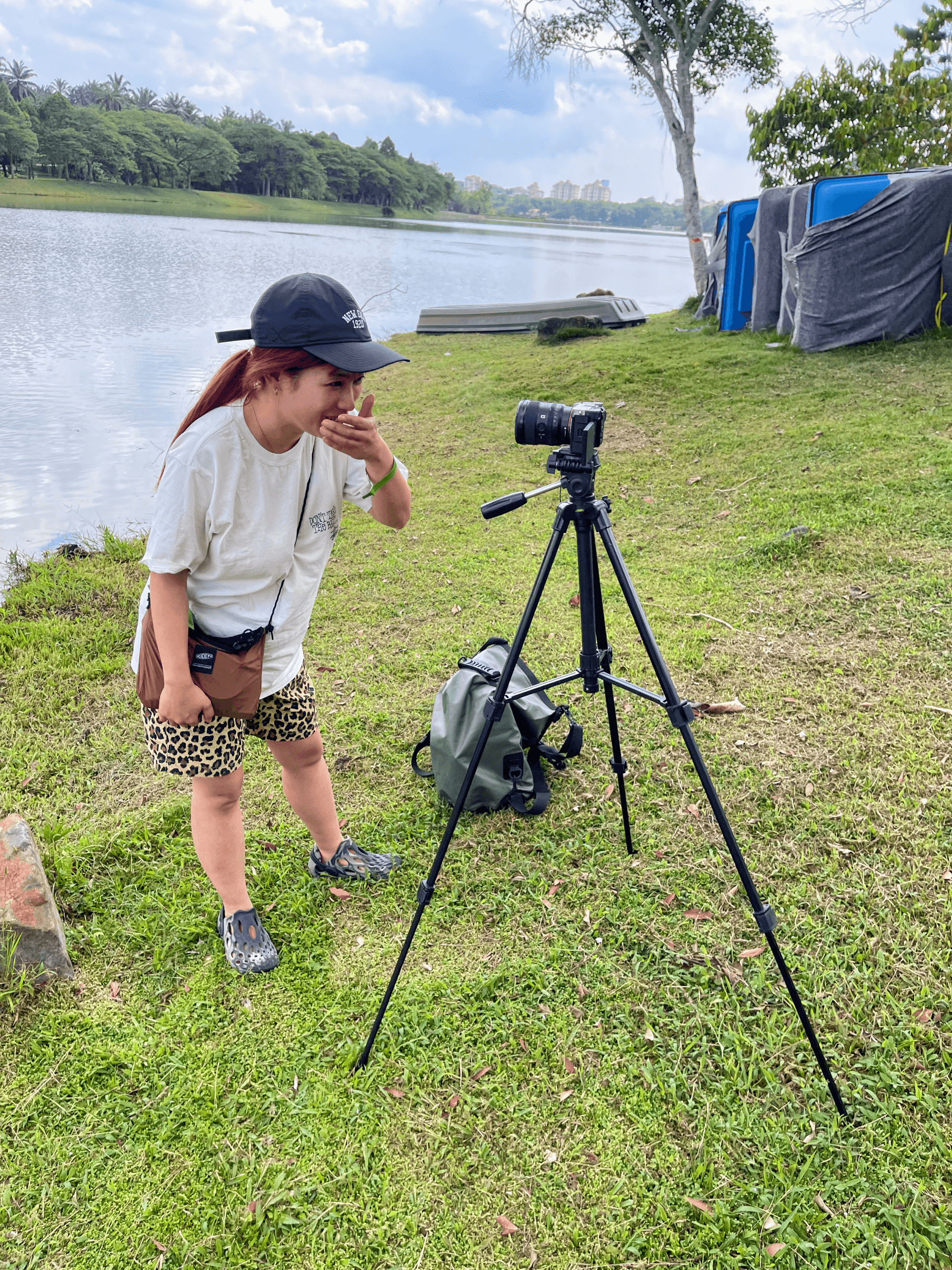 Marucos IRL Stream in Putrajaya Wetland, to keep her fans updated!