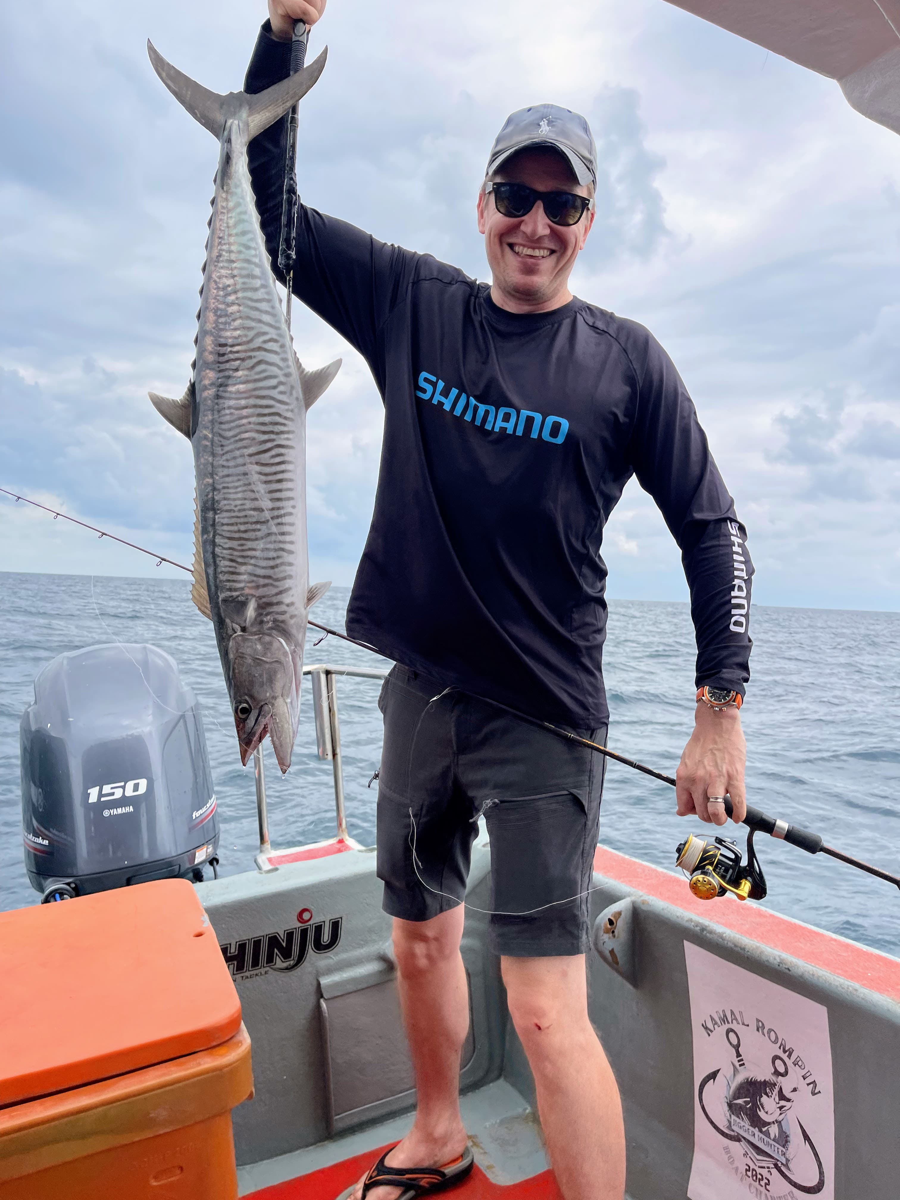 First fish of the day for Riku, Spanish Mackrel! of Kuala Rompin.